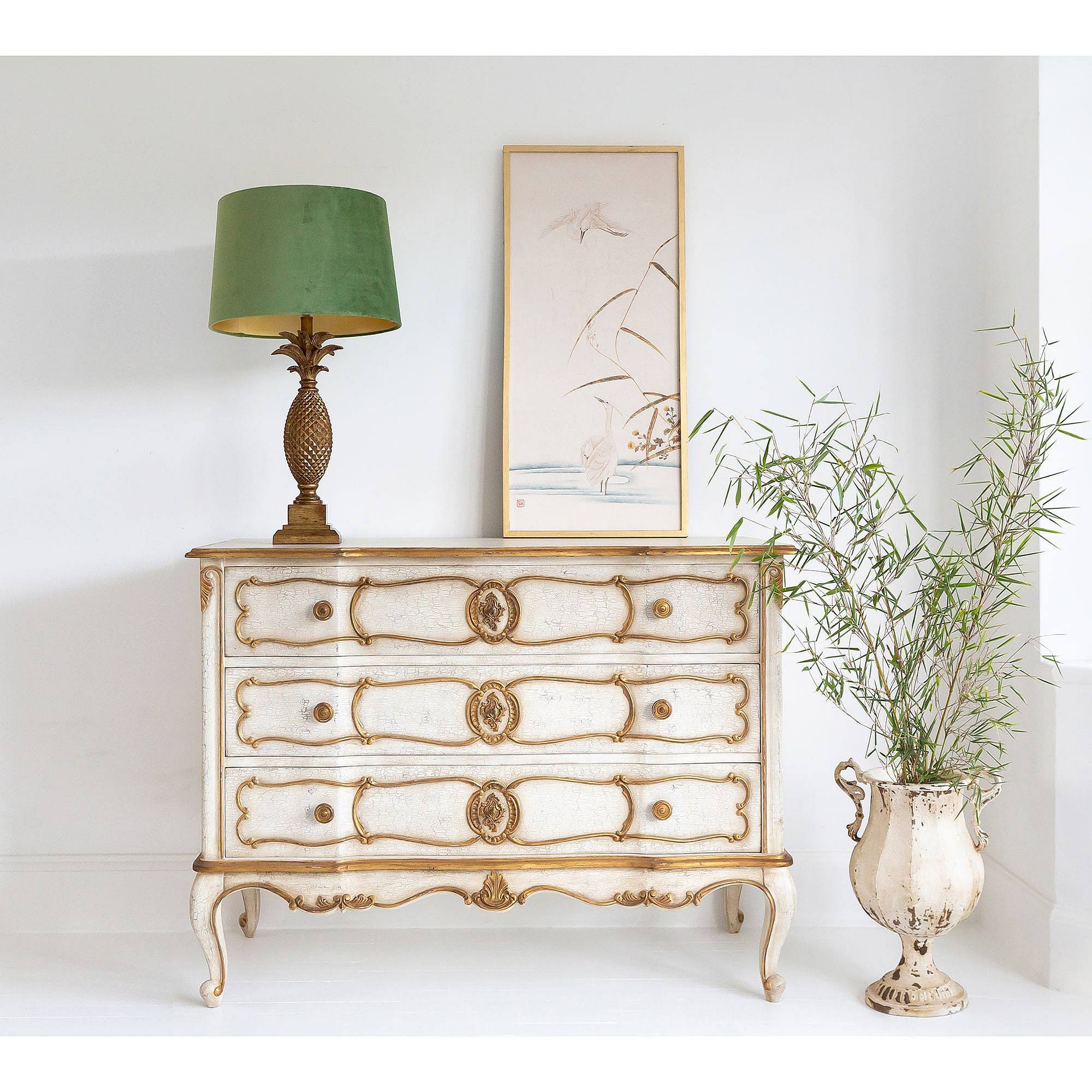 Palais Royal Ivory & Gold French Chest of Drawers - image 1