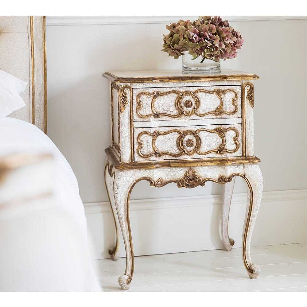 Palais Royal Ivory & Gold Bedside Table - image 1