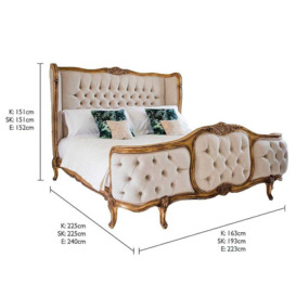 Palais de Versailles Linen Upholstered Bed (Superking) - thumbnail 3
