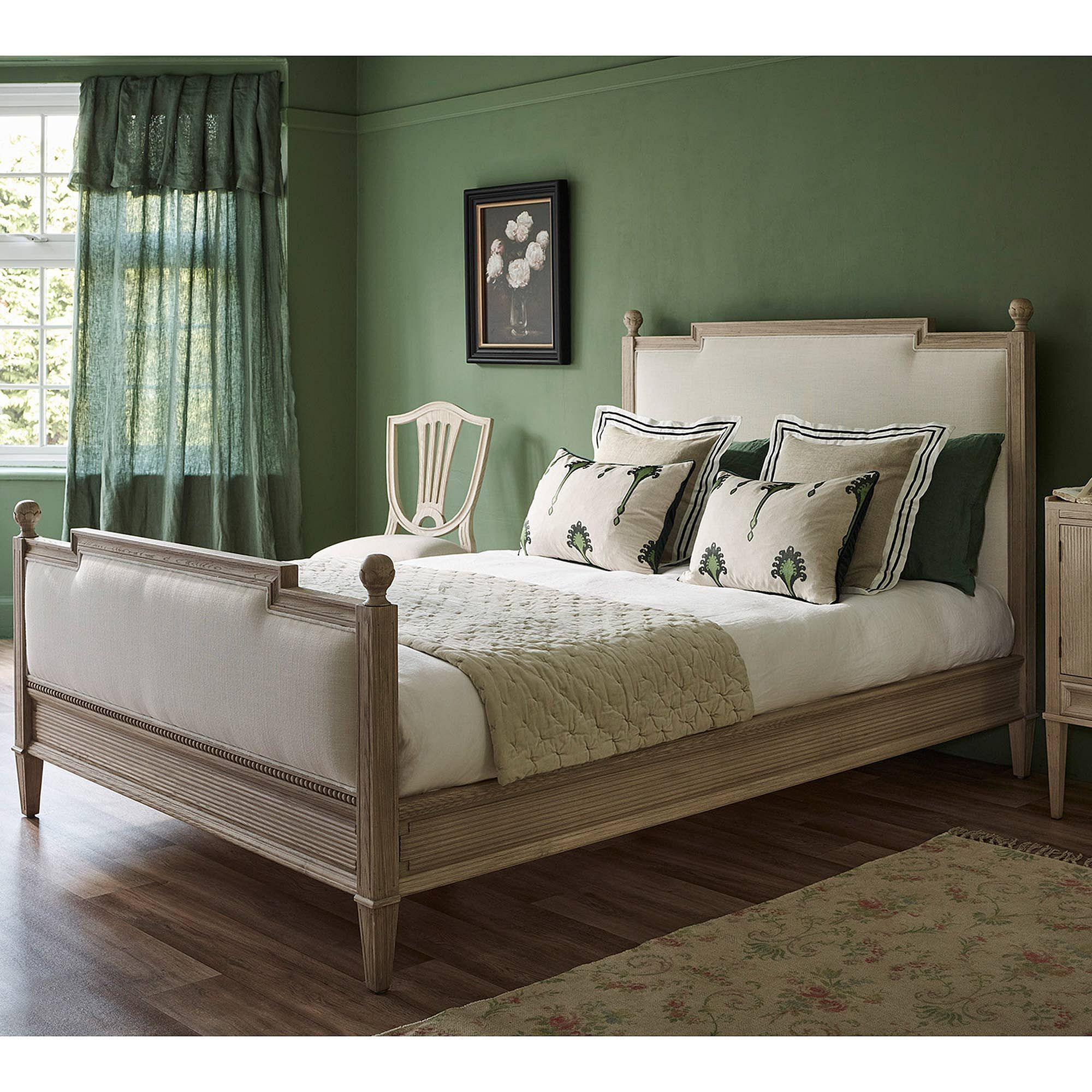 Gustavian Upholstered Bed (King Size Bed) - image 1