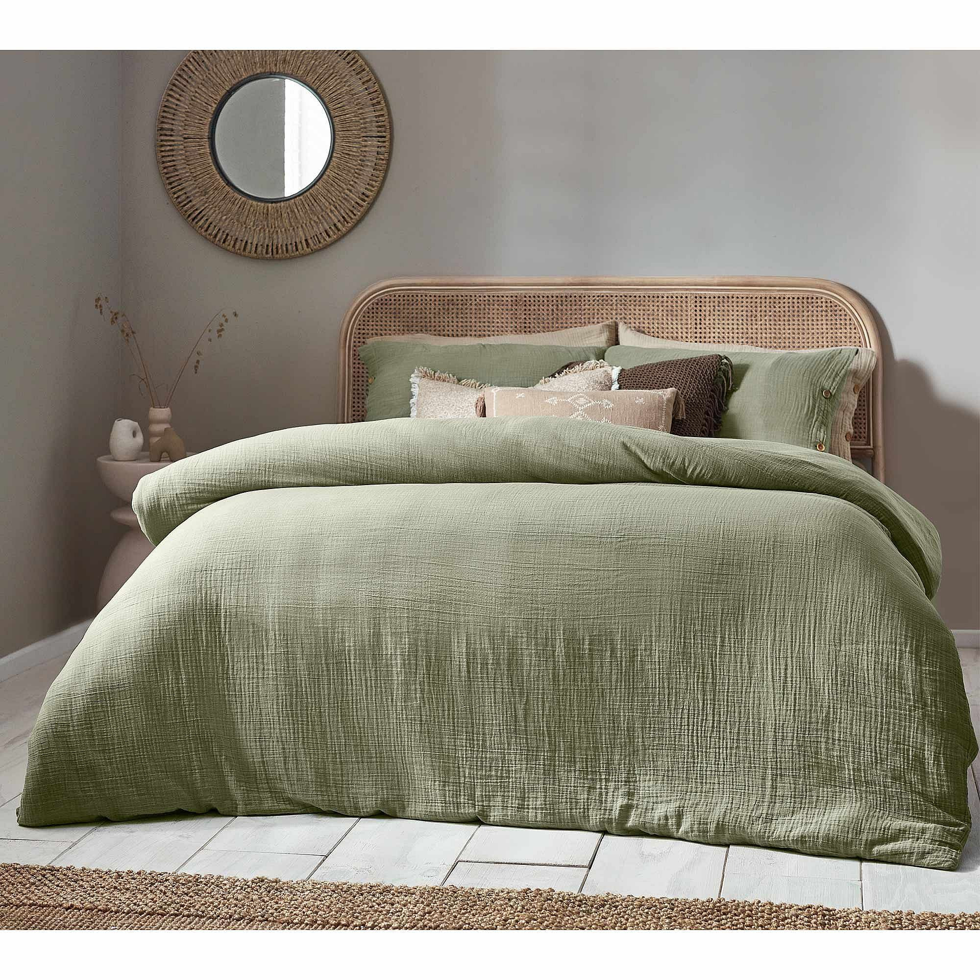 Apricity Sage Green Crinkle Bed Linen Set (Single Set) - image 1