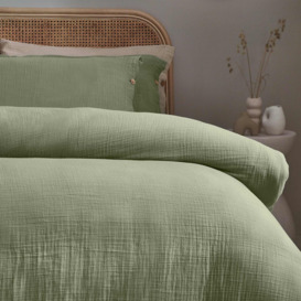 Apricity Sage Green Crinkle Bed Linen Set (Single Set) - thumbnail 3