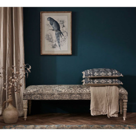 Kadri Blue Upholstered Bench - thumbnail 1