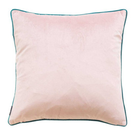 Essence Velvet Cushion in Blush and Teal - thumbnail 1