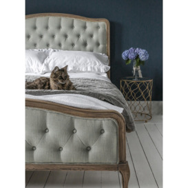French Romance Grey Linen Upholstered Bed (Double) - thumbnail 3