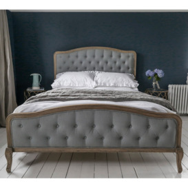 French Romance Grey Linen Upholstered Bed (Double) - thumbnail 2