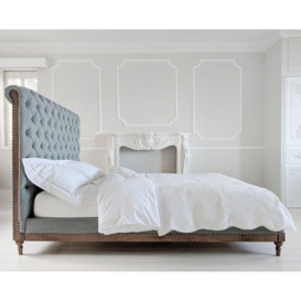 Lottie Low Footboard Grey Linen Upholstered Bed (Super King) - thumbnail 3