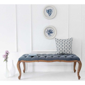 Love Story Blue Velvet Bench