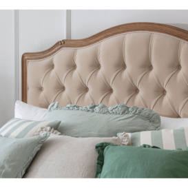 Love Story Taupe Velvet Buttoned Upholstered Bed (King Size) - thumbnail 2
