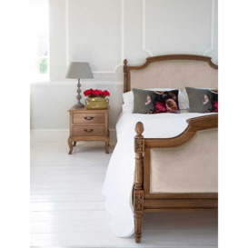 Love Story Taupe Velvet Upholstered Finial Bed (King Size Bed) - thumbnail 3