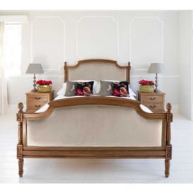 Love Story Taupe Velvet Upholstered Finial Bed (King Size Bed) - thumbnail 1