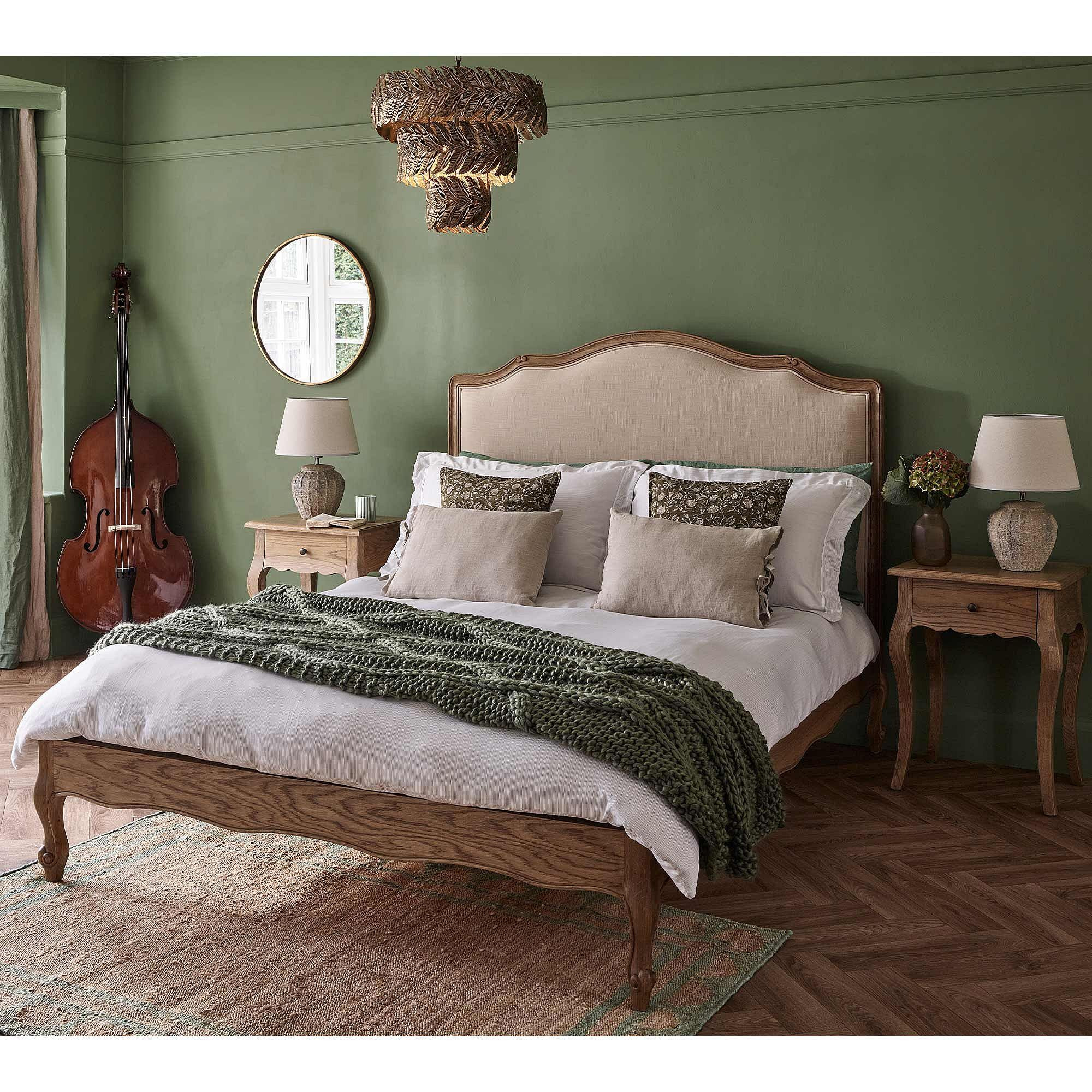 Love Story Natural Linen Upholstered Bed (King Size Bed) - image 1
