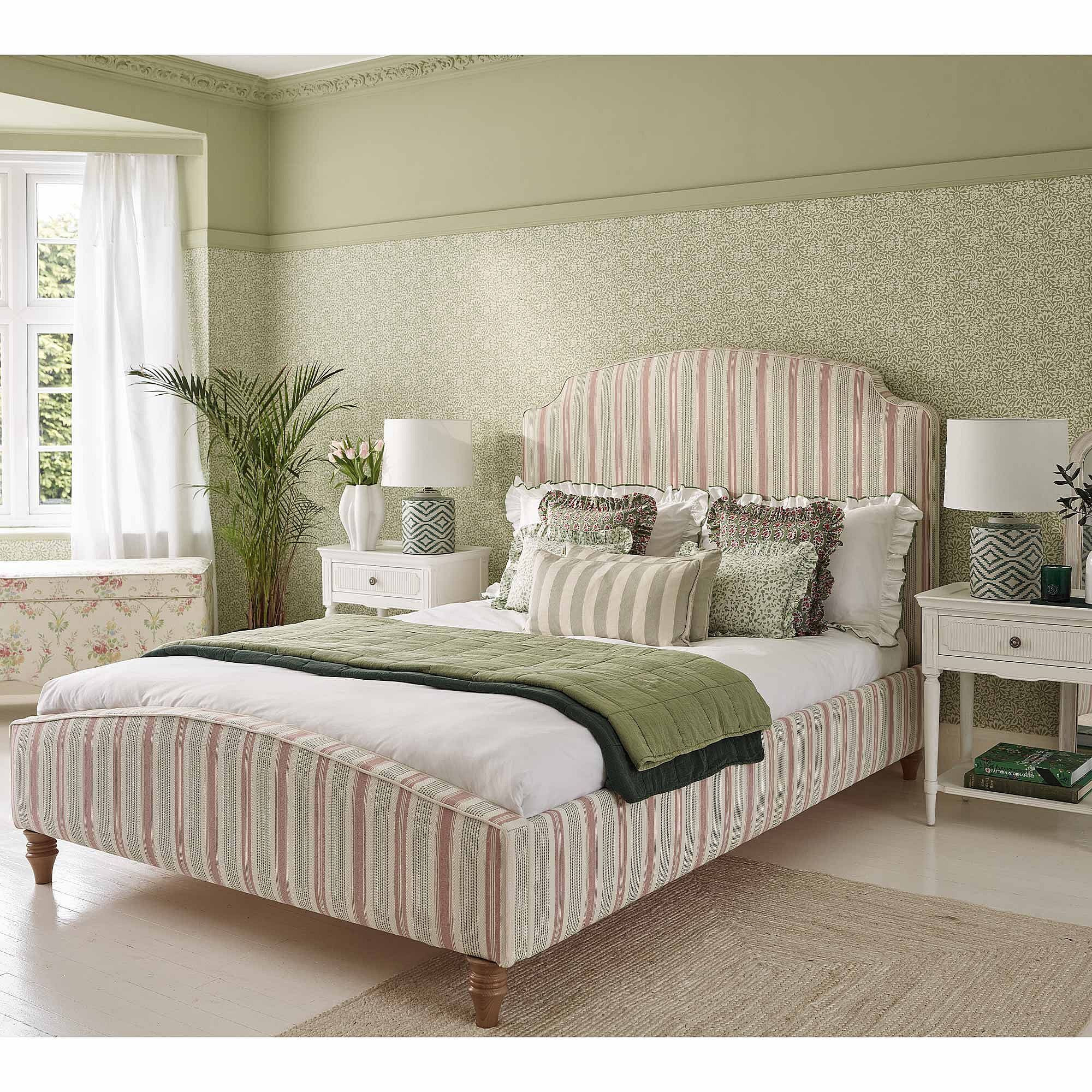 Pavilion Garden Stripe Upholstered Bed (Super King Size Bed) - image 1