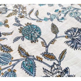 Fleurs Du Jardin Blue Quilted Bedspread - thumbnail 3