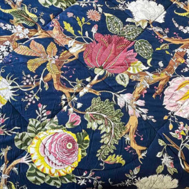 Midnight Carnation Quilted Bedspread - thumbnail 2