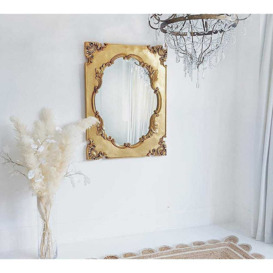 Angelique Ornate Gold Wall Mirror - thumbnail 1