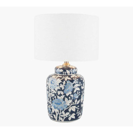Fleur Blue Ceramic Table Lamp - thumbnail 2