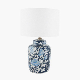 Fleur Blue Ceramic Table Lamp - thumbnail 3