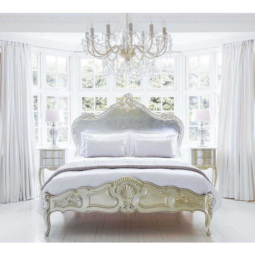 Sylvia Serenity Silver Luxury French Bed (Superking)