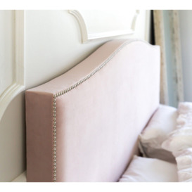 Soho Pink Velvet Upholstered Bed (Double) - thumbnail 2