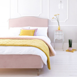 Soho Pink Velvet Upholstered Bed (Super King) - thumbnail 3