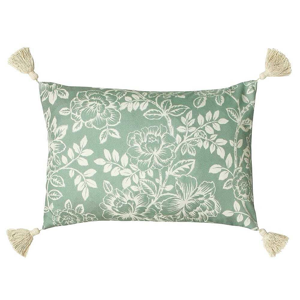 Floral Etchings Cushion in Sage Green - image 1