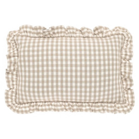 Gingham Ruffle Boudoir Cushion