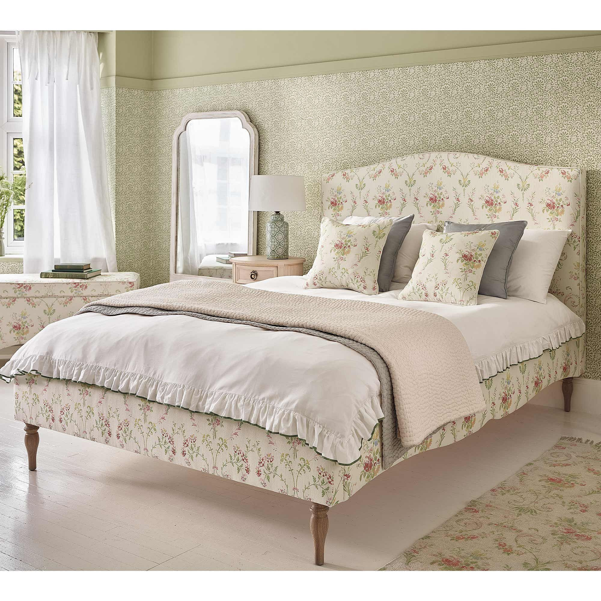 Windsor Garden Floral Upholstered Bed (Large Emperor Bed) - image 1