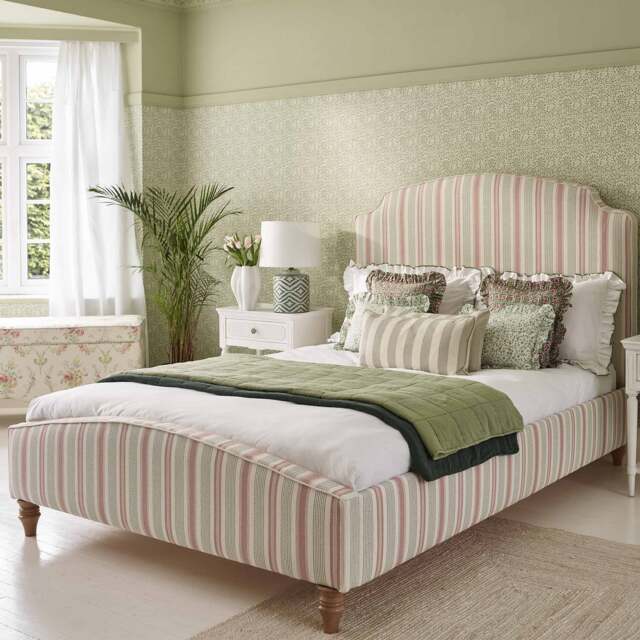 Pavilion Garden Stripe Upholstered Bed (King Size Bed) - image 1