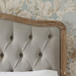 French Romance Grey Linen Upholstered Bed (King) - thumbnail 4
