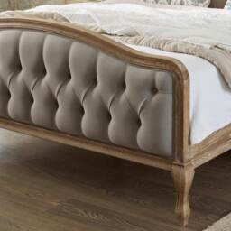 French Romance Grey Linen Upholstered Bed (King) - thumbnail 5