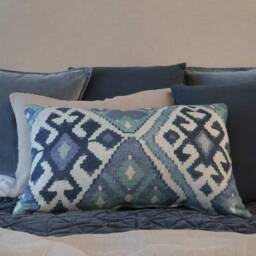 Celeste Blue Ikat Kilim Cushion - thumbnail 5