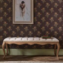 Love Story Taupe Velvet Bench - thumbnail 1