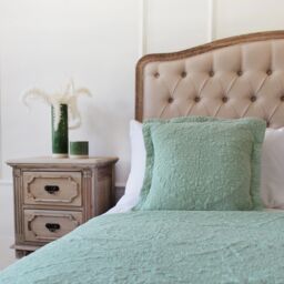 Sage Green Embroidered Cushion - thumbnail 2