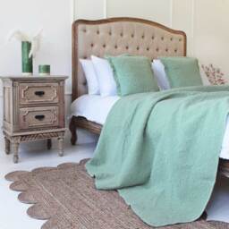 Sage Green Embroidered Cushion - thumbnail 3