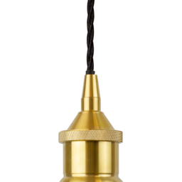 Henley Cylinde Petite Fluted Glass Pendant Light in Polished Brass - thumbnail 3