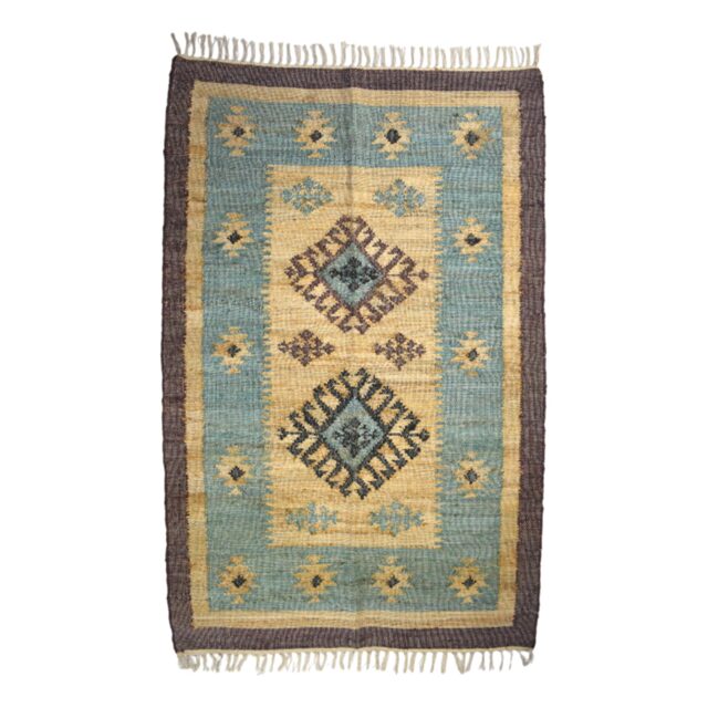Chocolate and Blue Kilim Rug - image 1