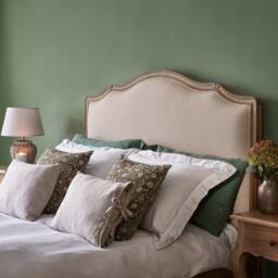 Love Story Natural Upholstered Bed in Oatmeal Linen (Large Emperor Size Bed) - thumbnail 2