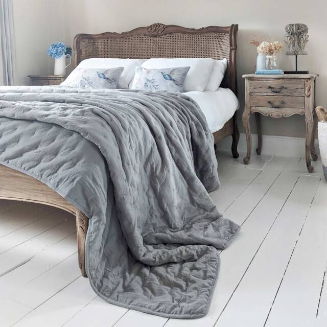 Peachskin Quilted Bedspread in French Grey (Bedspread) - image 1