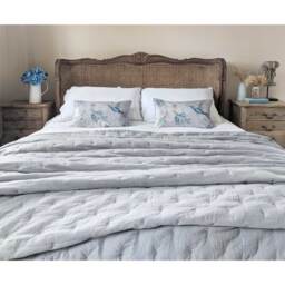 Peachskin Quilted Bedspread in French Grey (Bedspread) - thumbnail 4