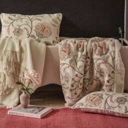 Pressed Flowers Embroidered Cushion in Antoinette’s Pastels - thumbnail 5
