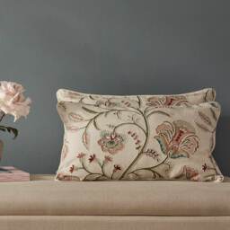 Pressed Flowers Embroidered Cushion in Antoinette’s Pastels
