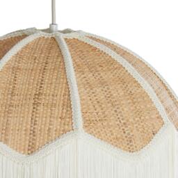 Fringed Rattan Pendant Light in Natural - thumbnail 5
