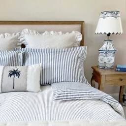 Petite Breton Luxe French Blue Bed Linen Set (Pair of Oxford Pillowcases) - thumbnail 1