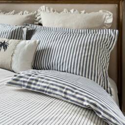 Petite Breton Luxe French Blue Bed Linen Set (Pair of Oxford Pillowcases) - thumbnail 3
