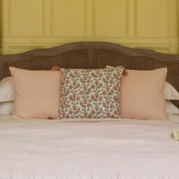 Mélange Linen Cushion in Pale Rose - thumbnail 5