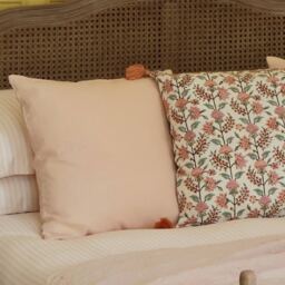 Mélange Linen Cushion in Pale Rose - thumbnail 3