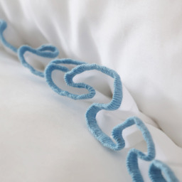 Provence Ruffle 400TC Bed Linen Full Set, in French Blue (Superking Set) - thumbnail 3