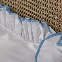 Provence Ruffle 400TC Bed Linen Full Set, in French Blue (Superking Set) - thumbnail 4