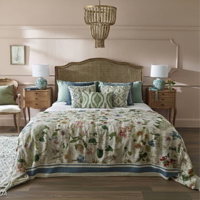 Drunken Dragonfly Linen Bedspread - image 1